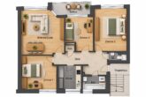 Komplett renovierte 4-Zimmer-Wohnung mit großzügigem Balkon und idyllischem Blick ins Grüne - Grundriss